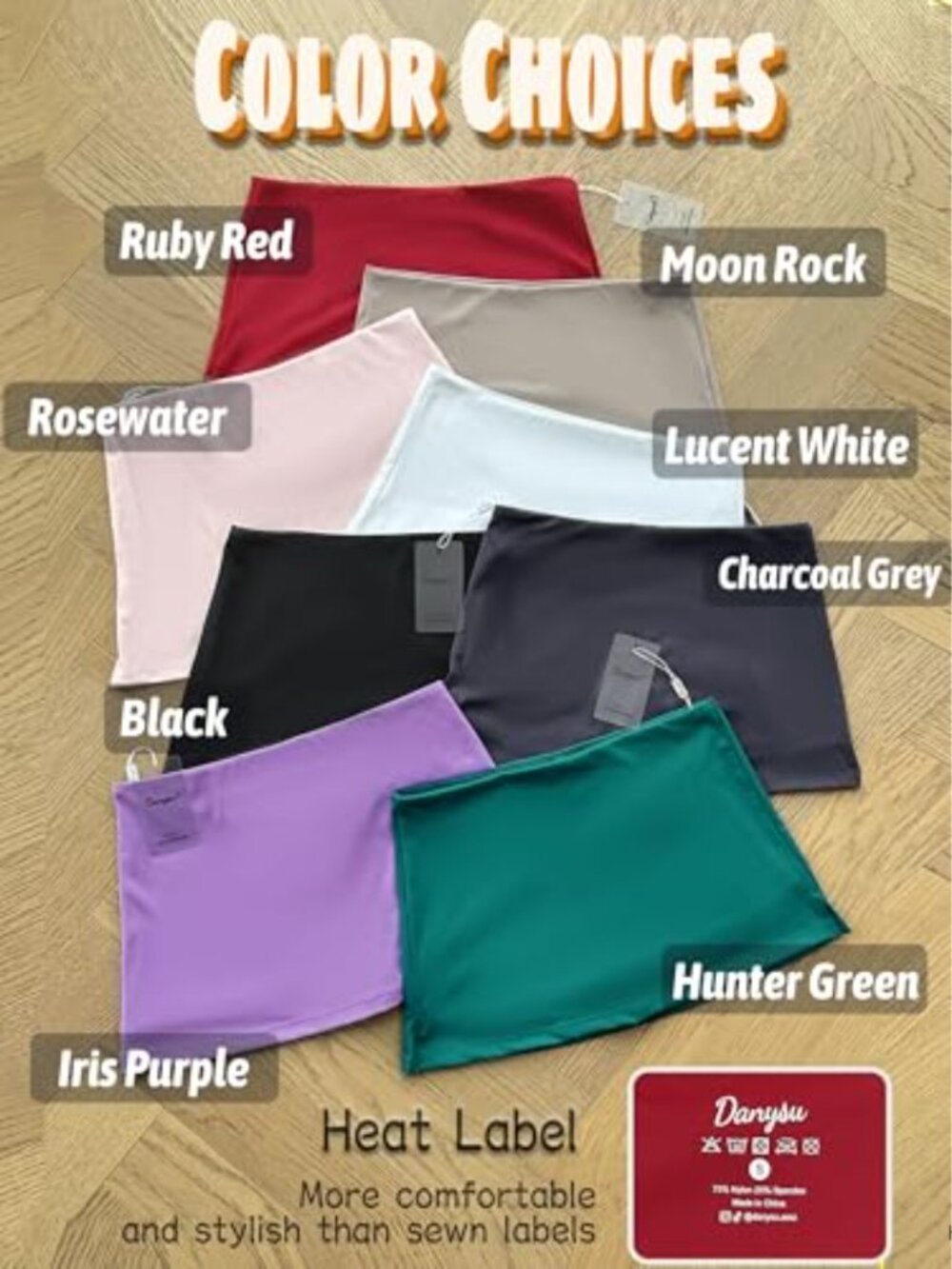 Stretchy Mini Skort with Built-in Shorts, Side Slits, High-Low Hem, Low Rise - Picture 2 of 6
